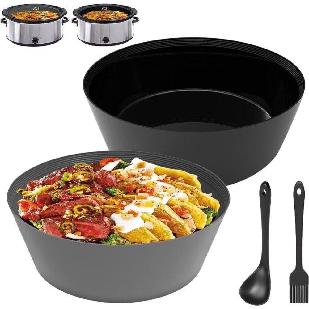 Silicone Slow Cooker Liners - 7-8 Qts  Reusable/Non-Stick Cooker/Dishwasher Safe